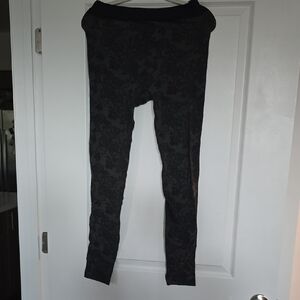 Pink Republic Charcoal Fleece Lined Floral Leggings